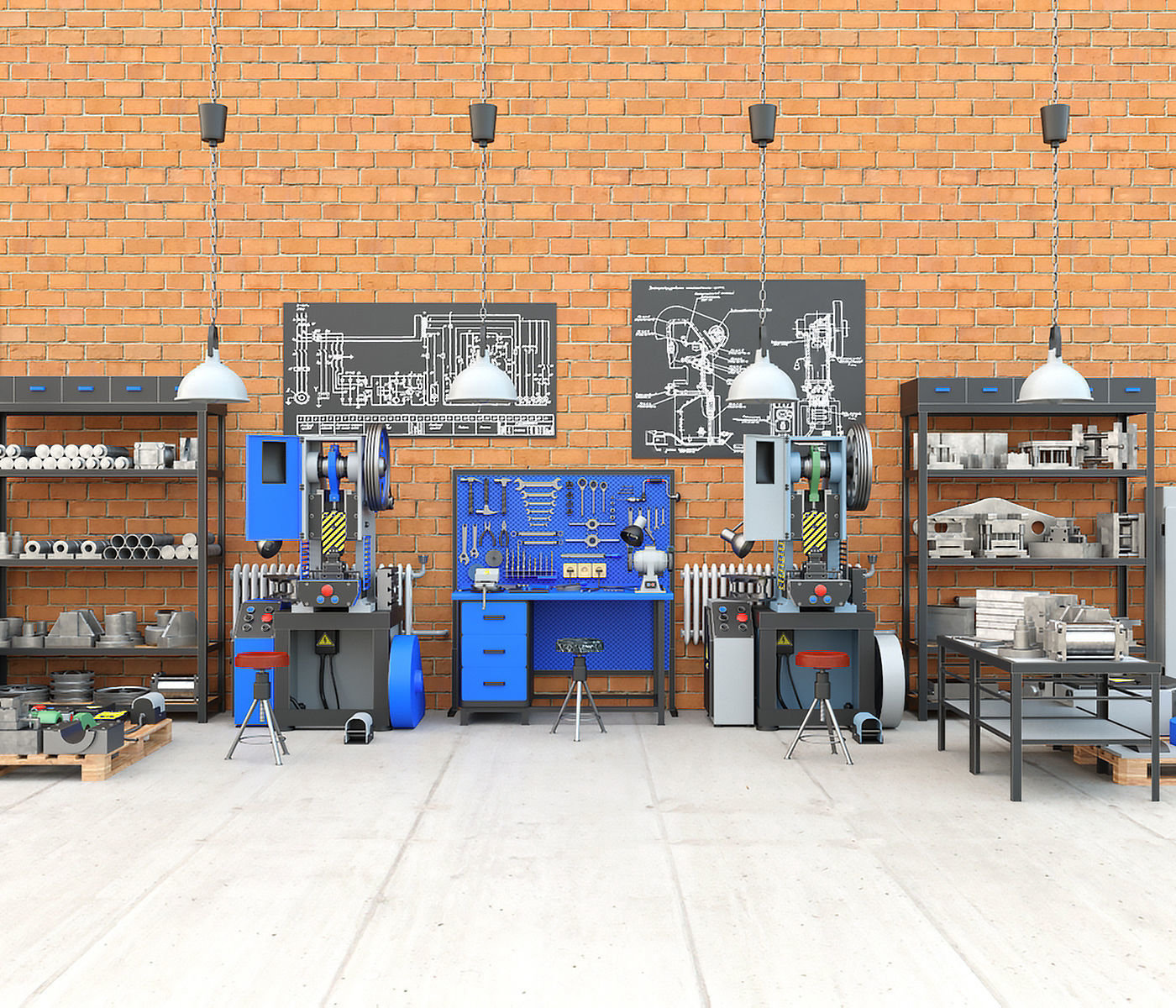 K2118B mechanical press - Collection for industrial interior two 3D model_6