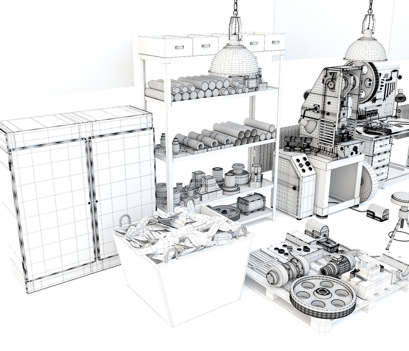 K2118B mechanical press - Collection for industrial interior two 3D model_38