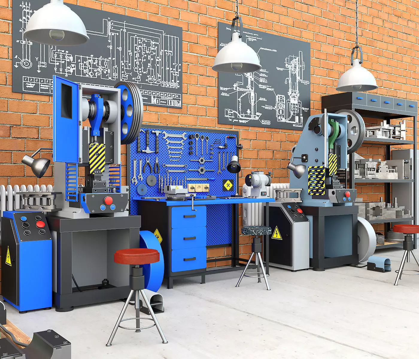 K2118B mechanical press - Collection for industrial interior two 3D model_0