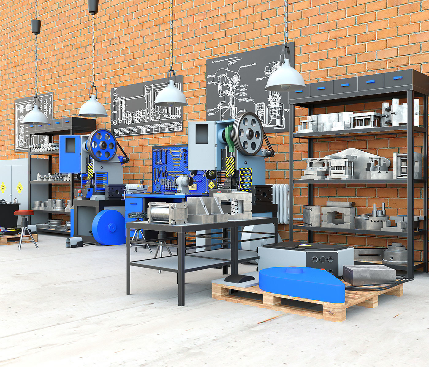 K2118B mechanical press - Collection for industrial interior two 3D model_11