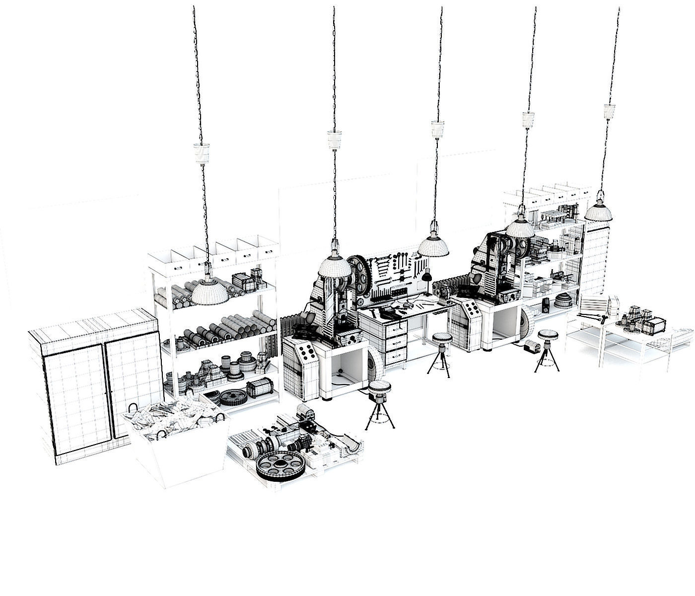 K2118B mechanical press - Collection for industrial interior two 3D model_41