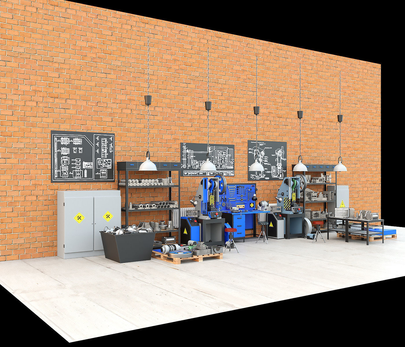 K2118B mechanical press - Collection for industrial interior two 3D model_17