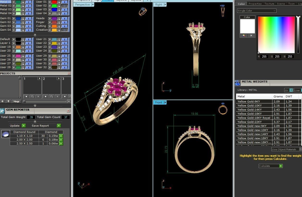 Solitaire Women Wedding Ring 3D print model_6