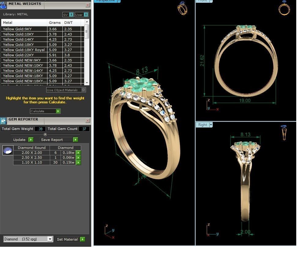 Solitaire Women Wedding Ring 3D print model_7