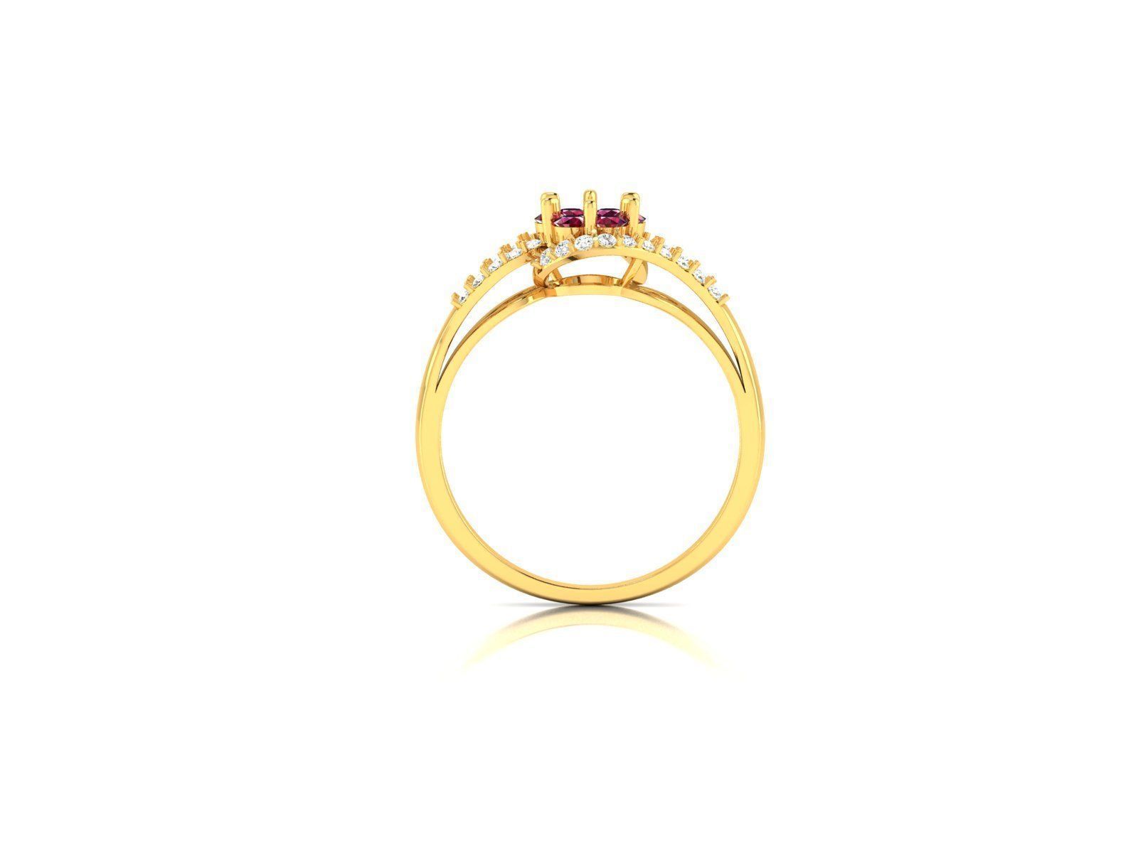 Solitaire Women Wedding Ring 3D print model_3