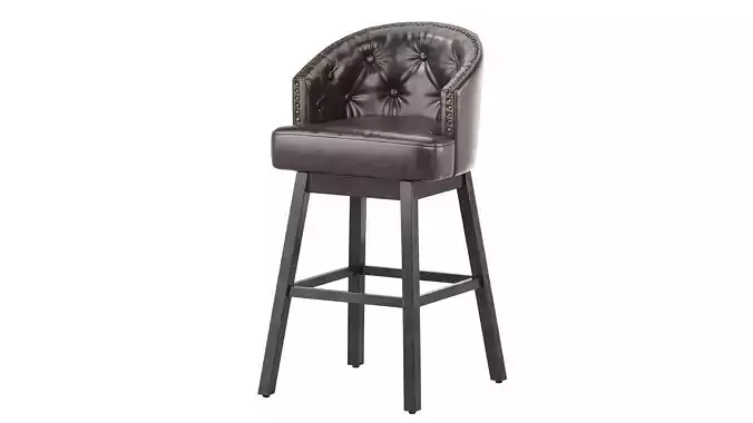 Westman Contemporary Tufted Swivel Barstools 3D model