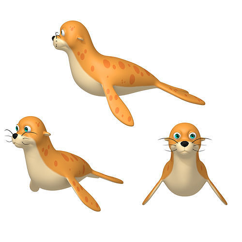 Seal cartoon 3D model