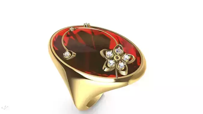 cabochon stylish ring stl verified 