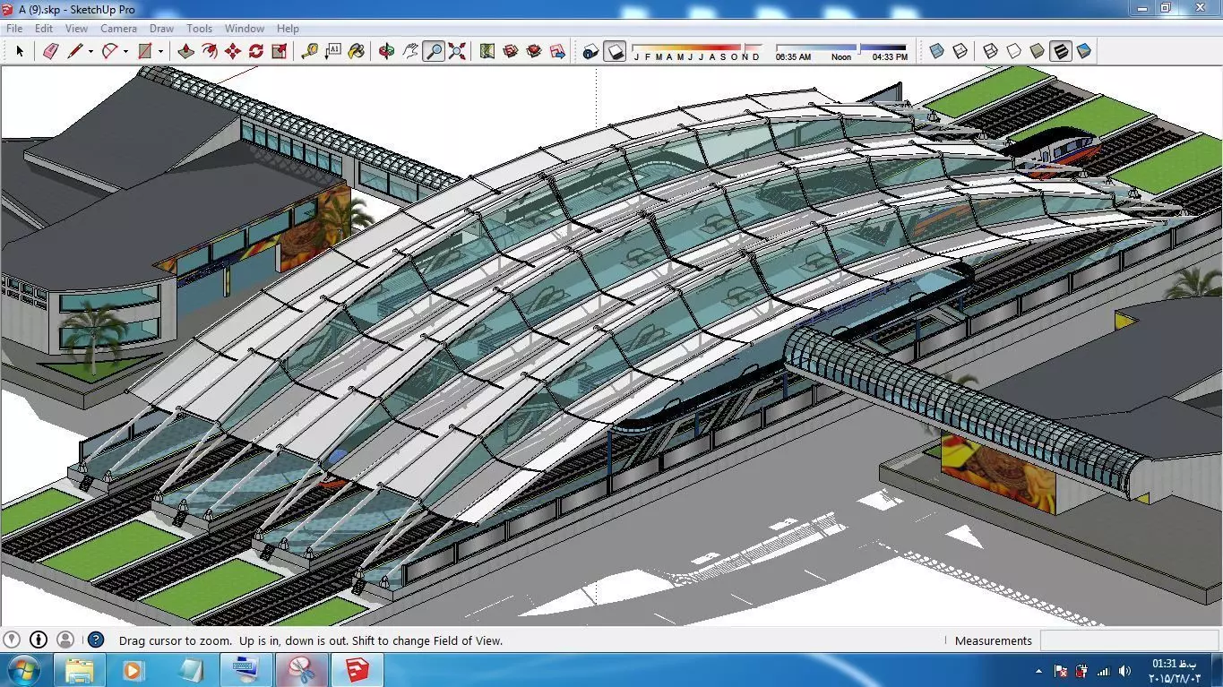 Sketchup Terminal A9 Project SKP DWG PIC 3D model_0