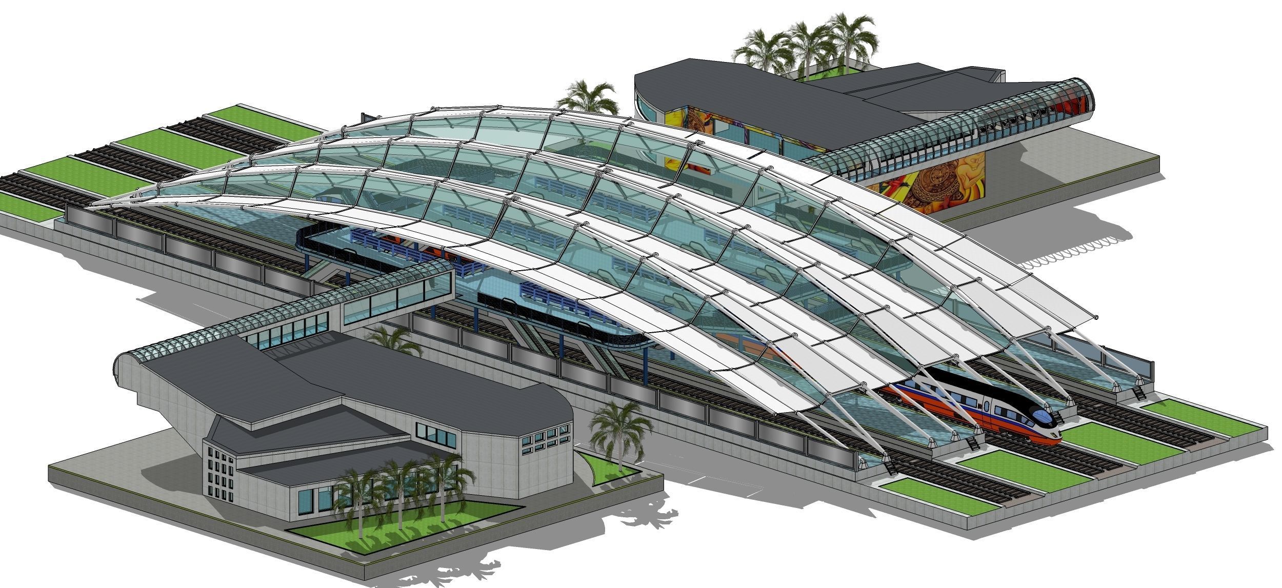 Sketchup Terminal A9 Project SKP DWG PIC 3D model_18