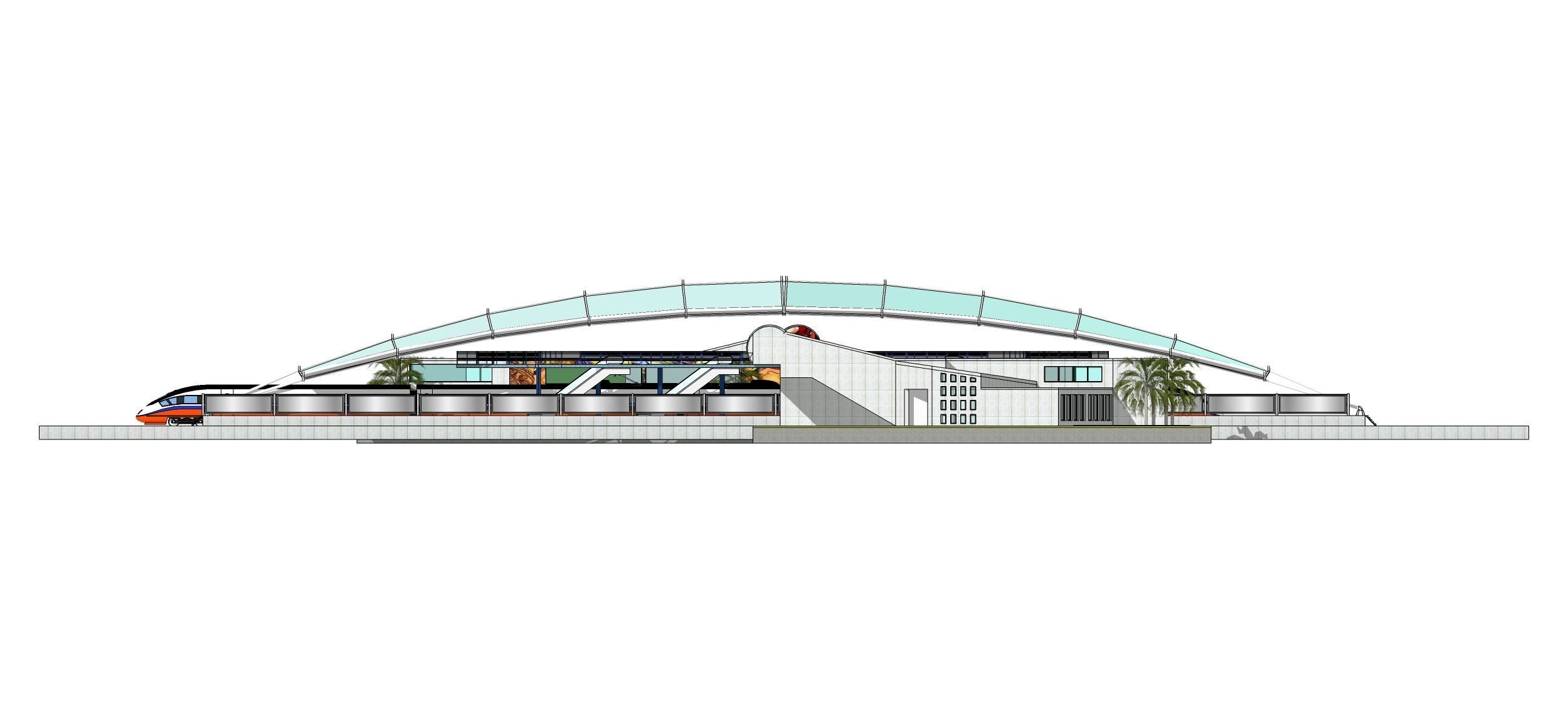 Sketchup Terminal A9 Project SKP DWG PIC 3D model_1