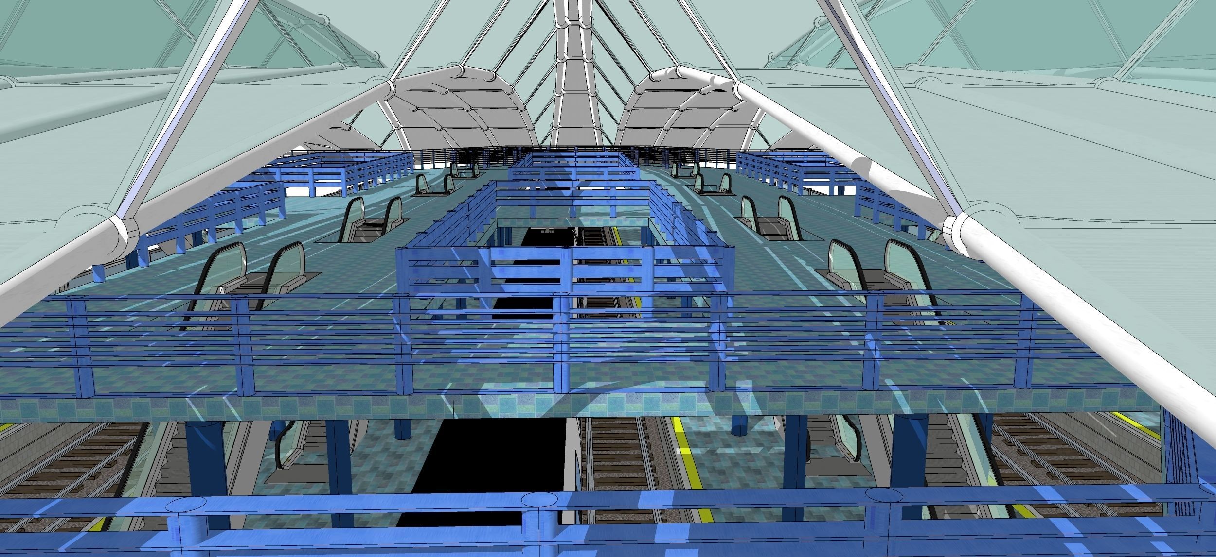 Sketchup Terminal A9 Project SKP DWG PIC 3D model_5