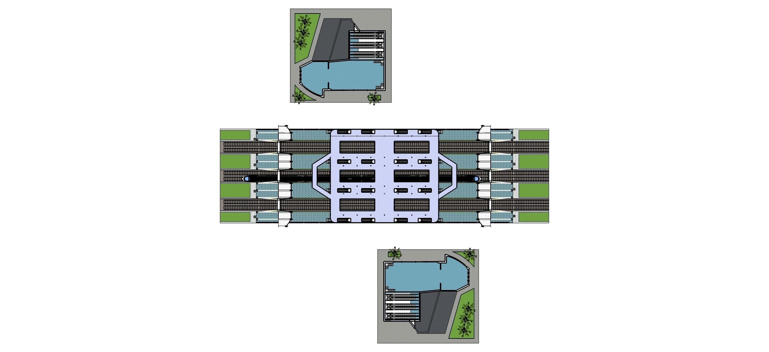 Sketchup Terminal A9 Project SKP DWG PIC 3D model_16
