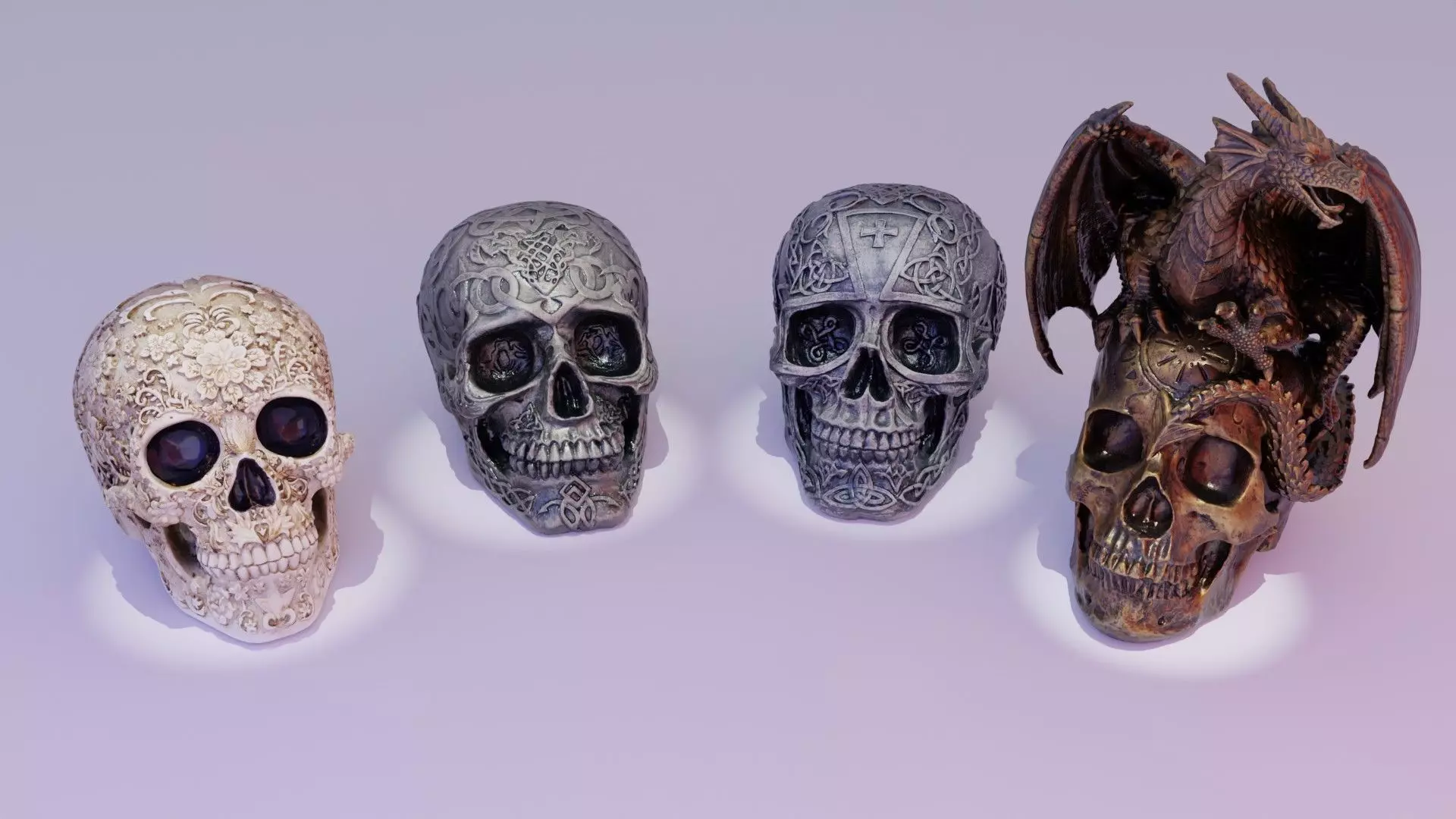 Skull collection with eyes _0