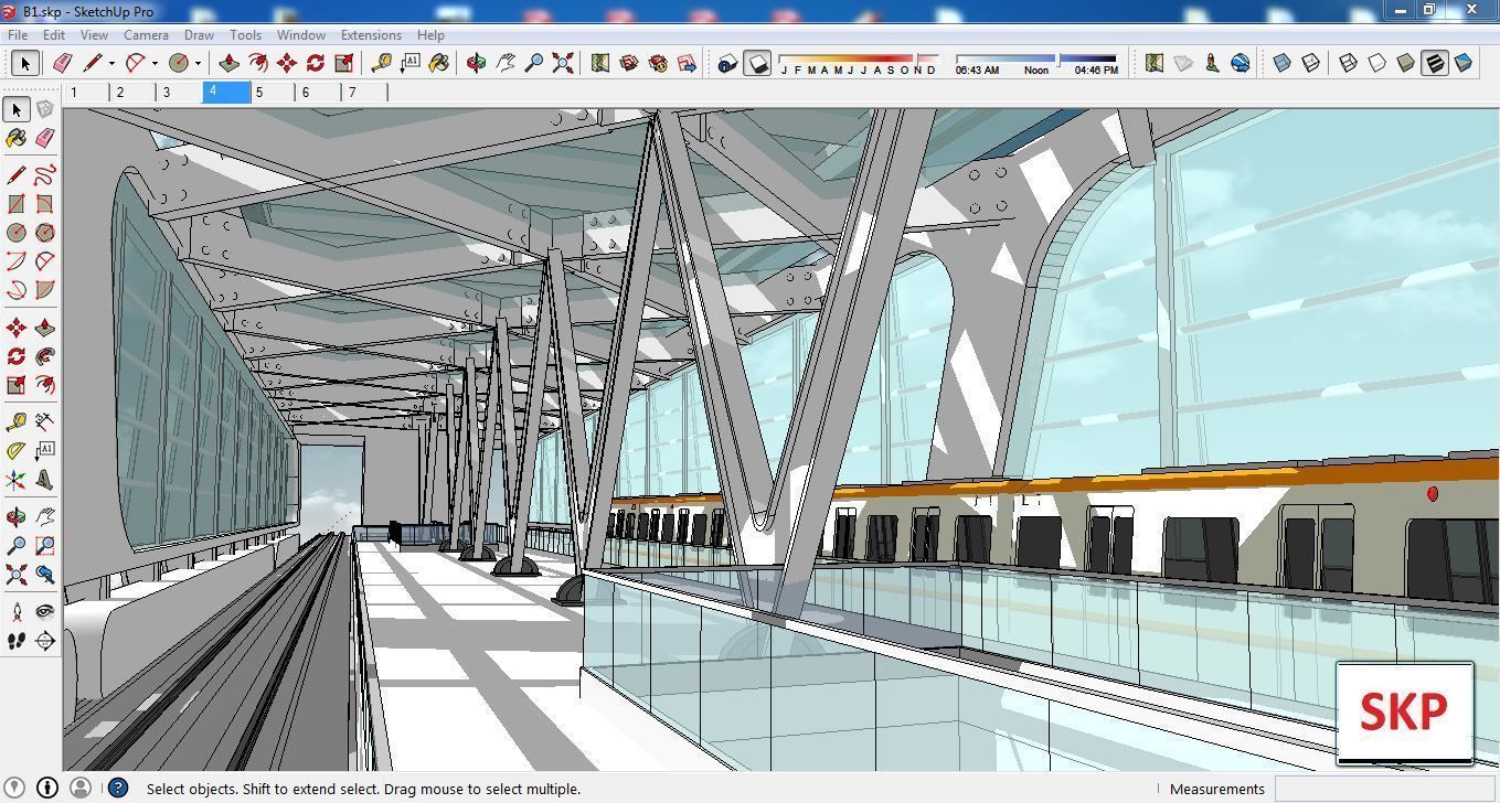 Sketchup Terminal B1 3D model_1