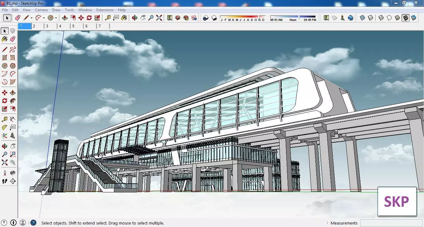 Sketchup Terminal B1 3D model_0