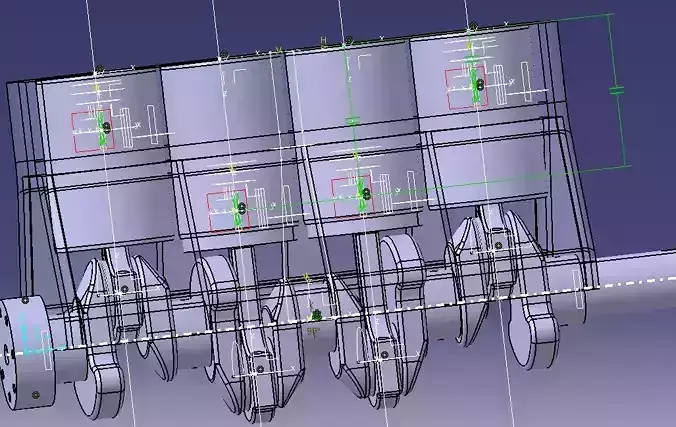 Engine 4 cylinder 3D model