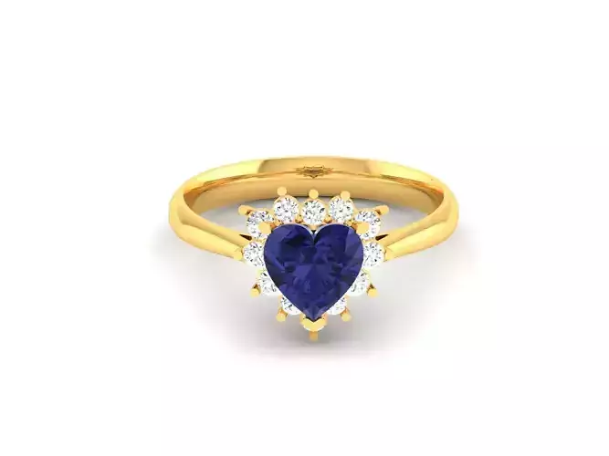 Women Engagement Wedding Heart Stone  Ring 3D print model
