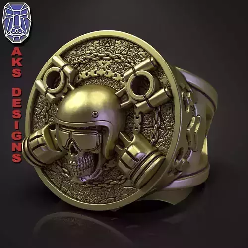  skull ring jewelry Biker v7 