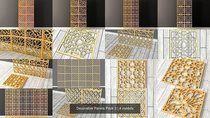 Decorative Panels Pack 3 3D Model Collection