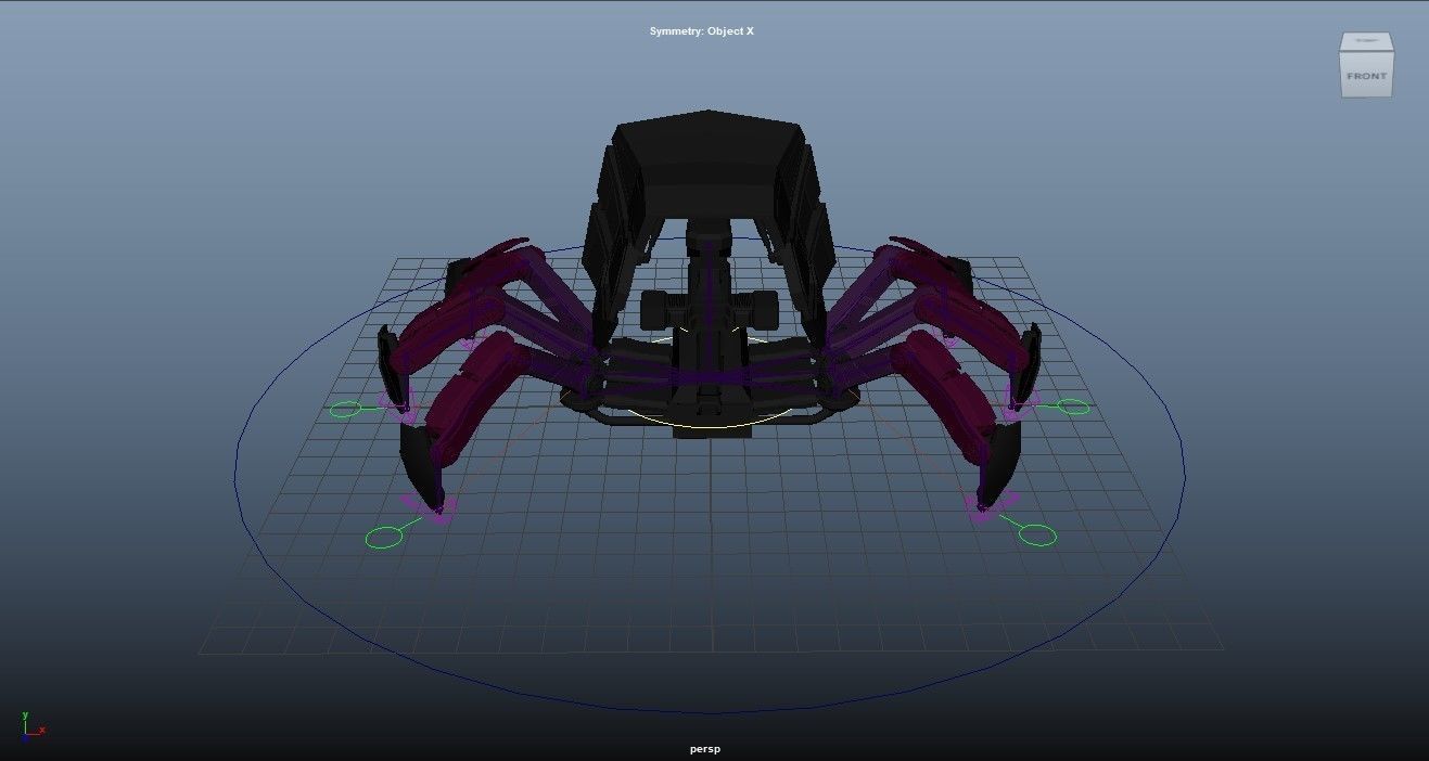 Mech Spider RIGGED Low-poly 3D model_7