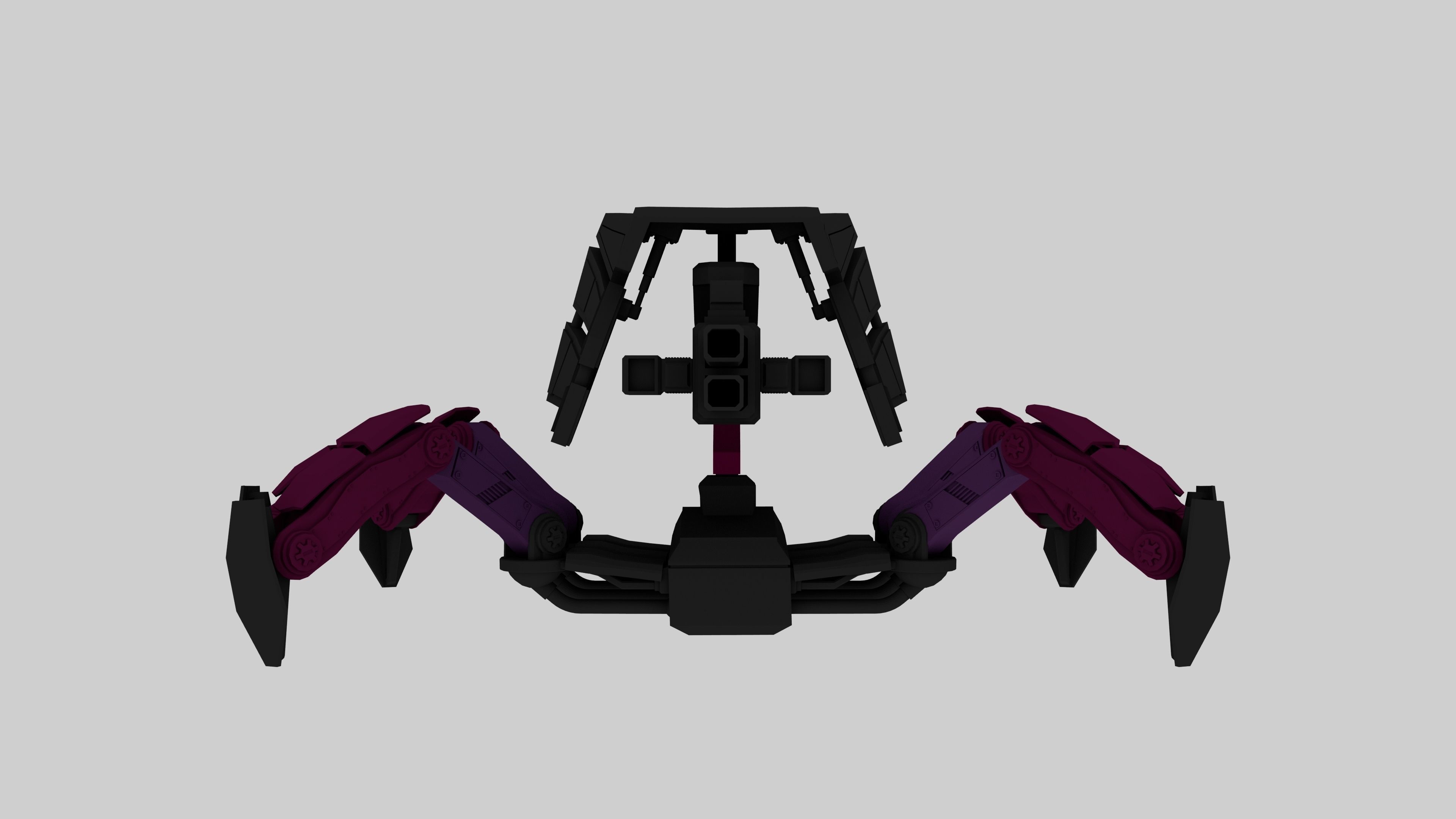 Mech Spider RIGGED Low-poly 3D model_1