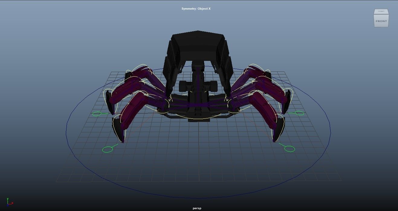 Mech Spider RIGGED Low-poly 3D model_6