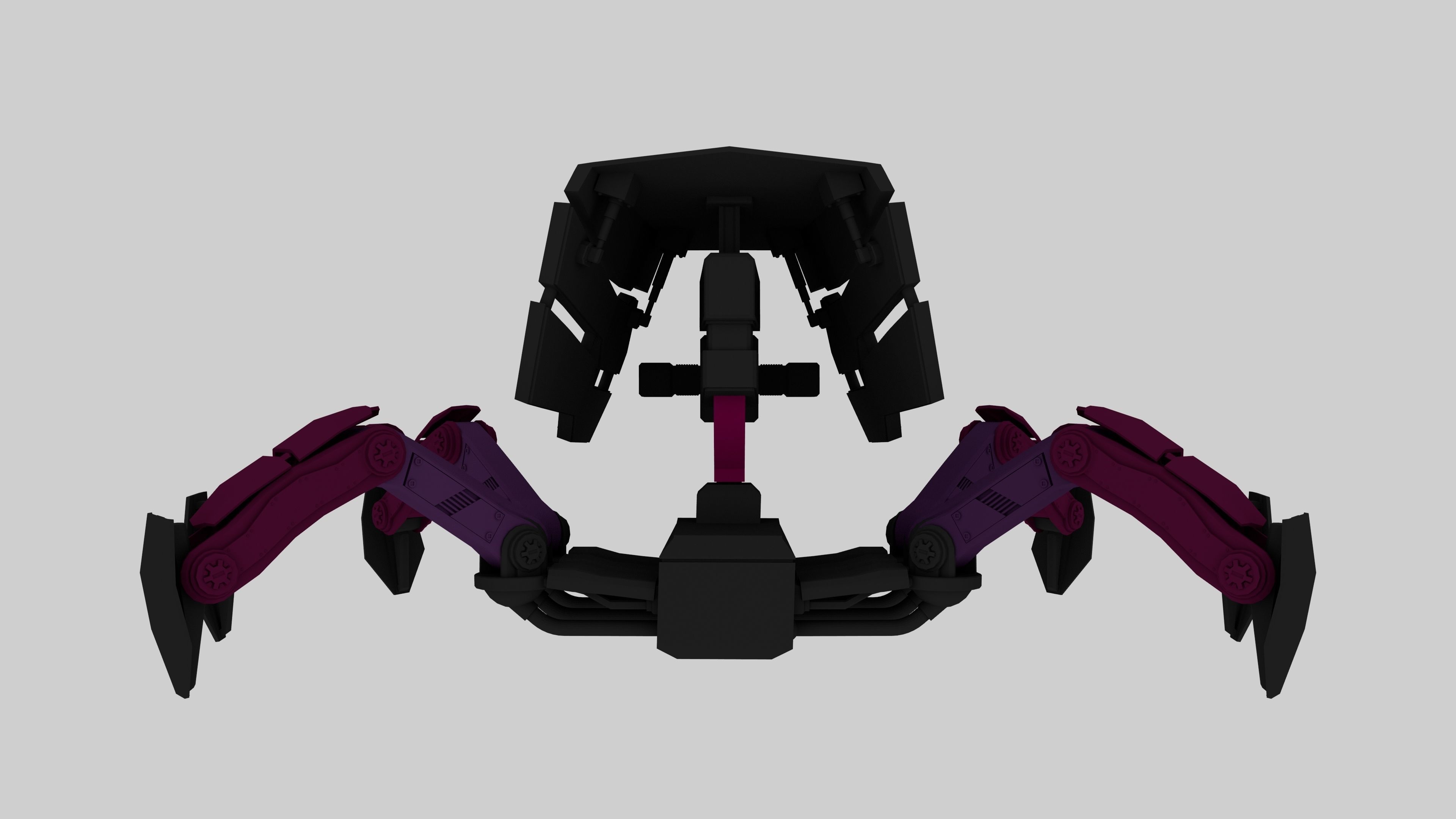Mech Spider RIGGED Low-poly 3D model_3