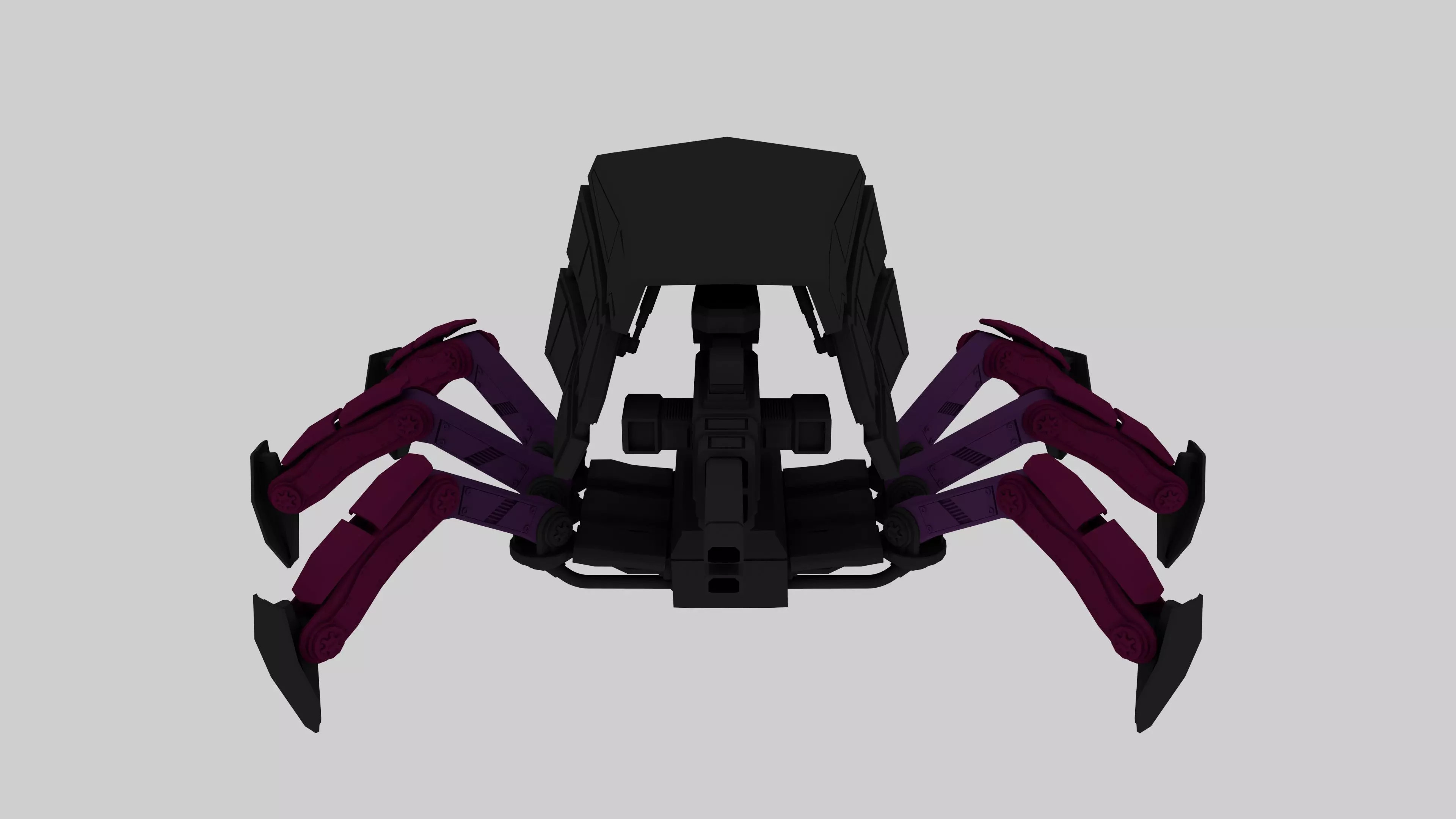 Mech Spider RIGGED Low-poly 3D model_0