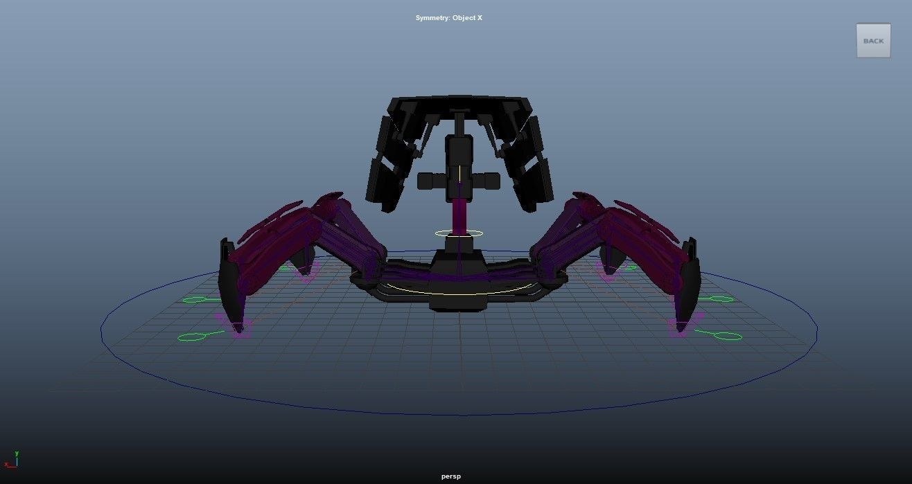Mech Spider RIGGED Low-poly 3D model_8