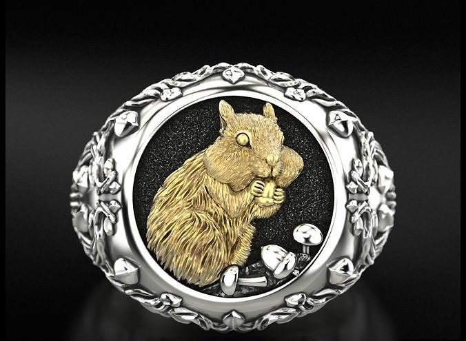 Stylish chipmunk ring 719 3D print model