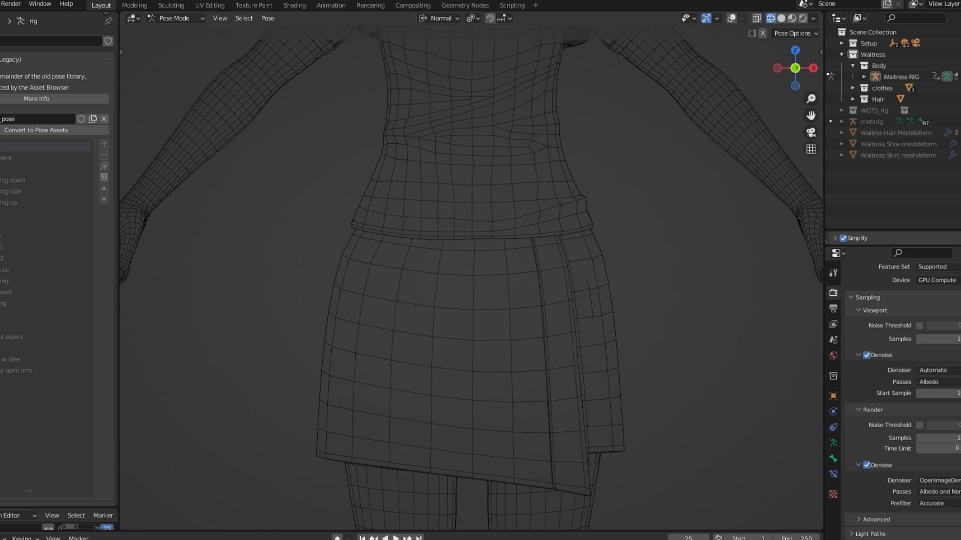 Cartoon White Woman Teen Rigged Low-poly 3D model_28