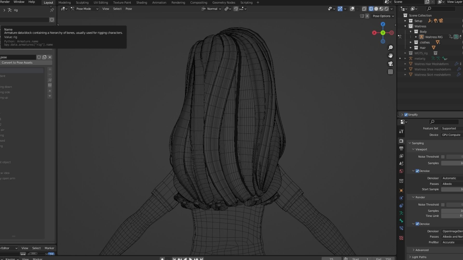 Cartoon White Woman Teen Rigged Low-poly 3D model_27