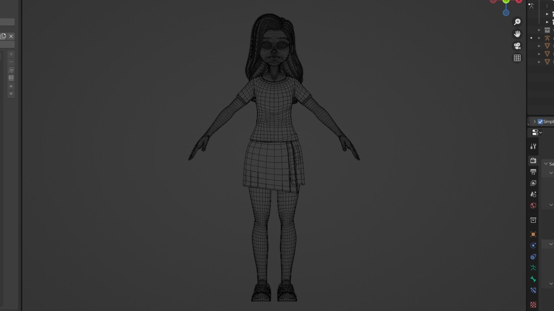 Cartoon White Woman Teen Rigged Low-poly 3D model_21