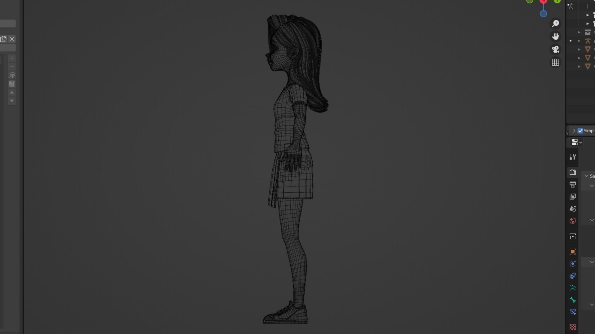 Cartoon White Woman Teen Rigged Low-poly 3D model_23