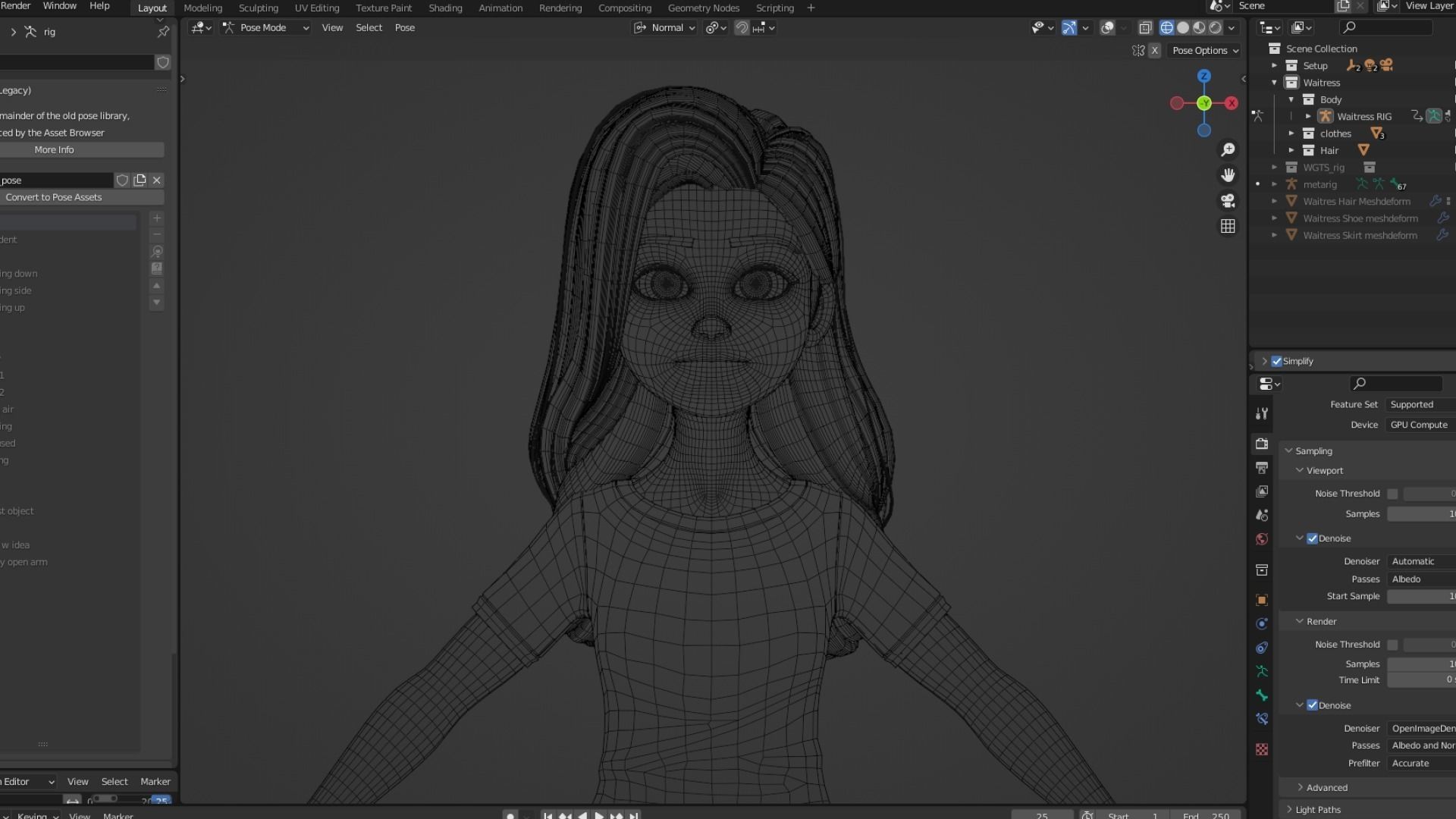 Cartoon White Woman Teen Rigged Low-poly 3D model_26