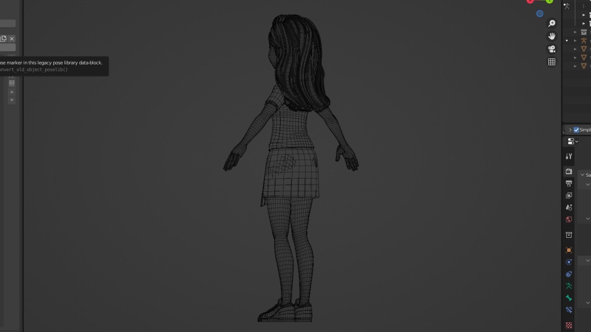 Cartoon White Woman Teen Rigged Low-poly 3D model_24