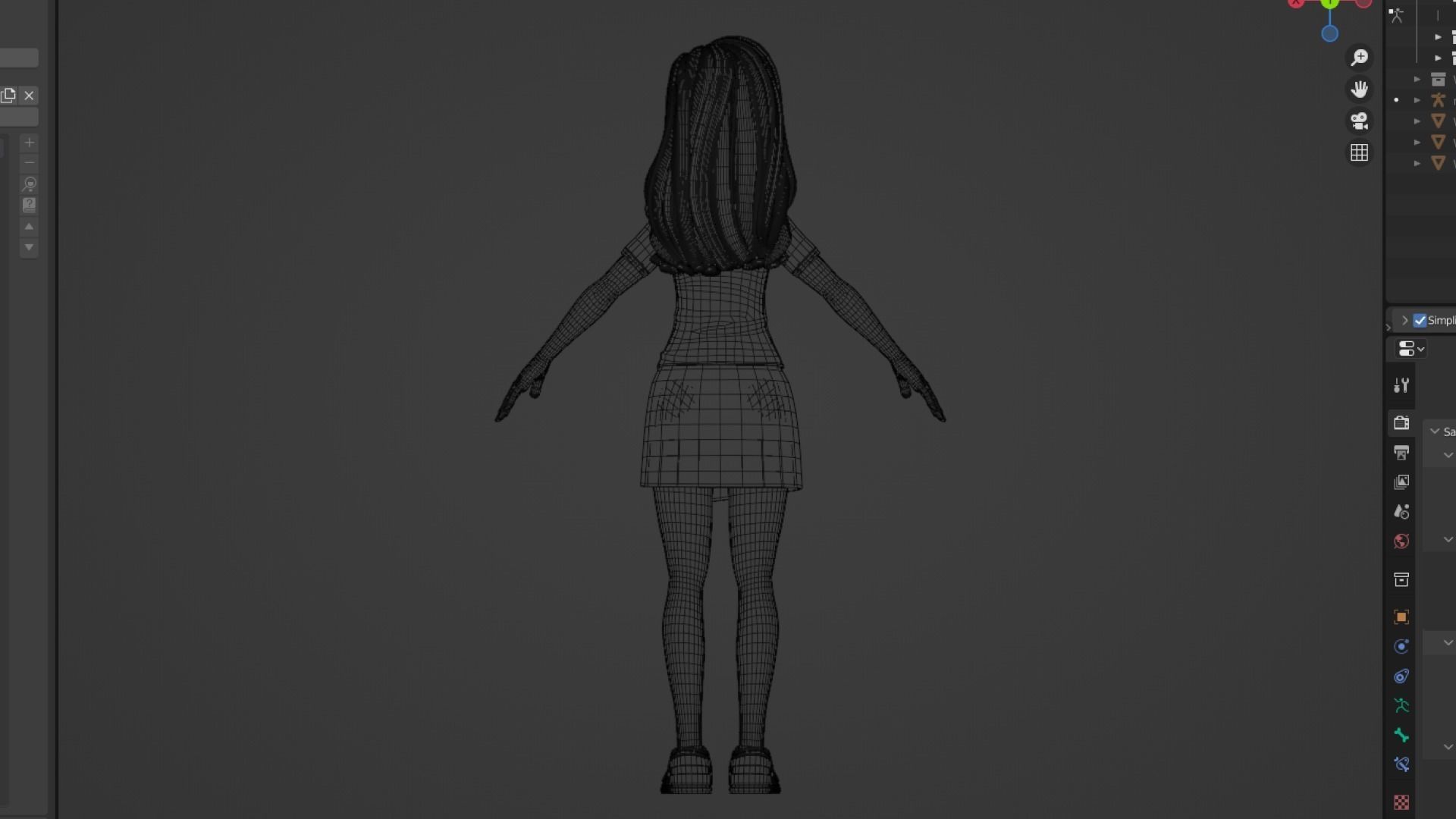 Cartoon White Woman Teen Rigged Low-poly 3D model_25