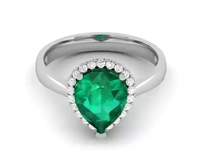 Women Engagement Wedding Pear Ring 3D print model