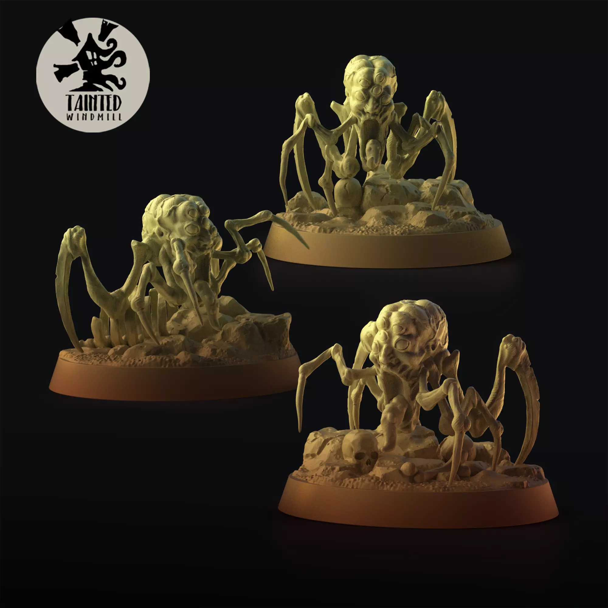 Headbug three miniatures of spider 3D print model