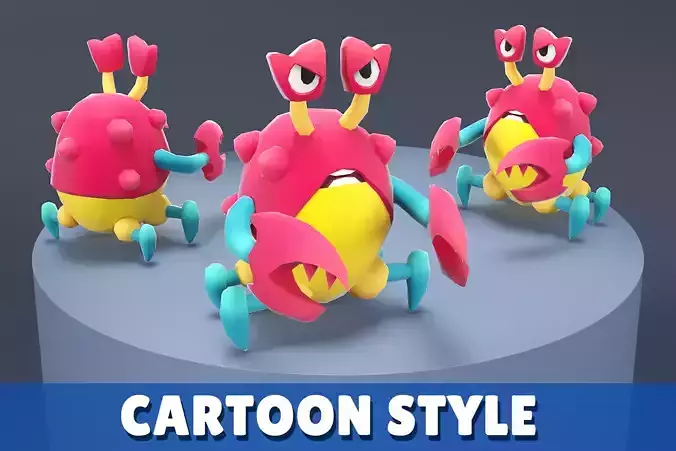 Cartoon Characters - Big Mad Crab Warrior