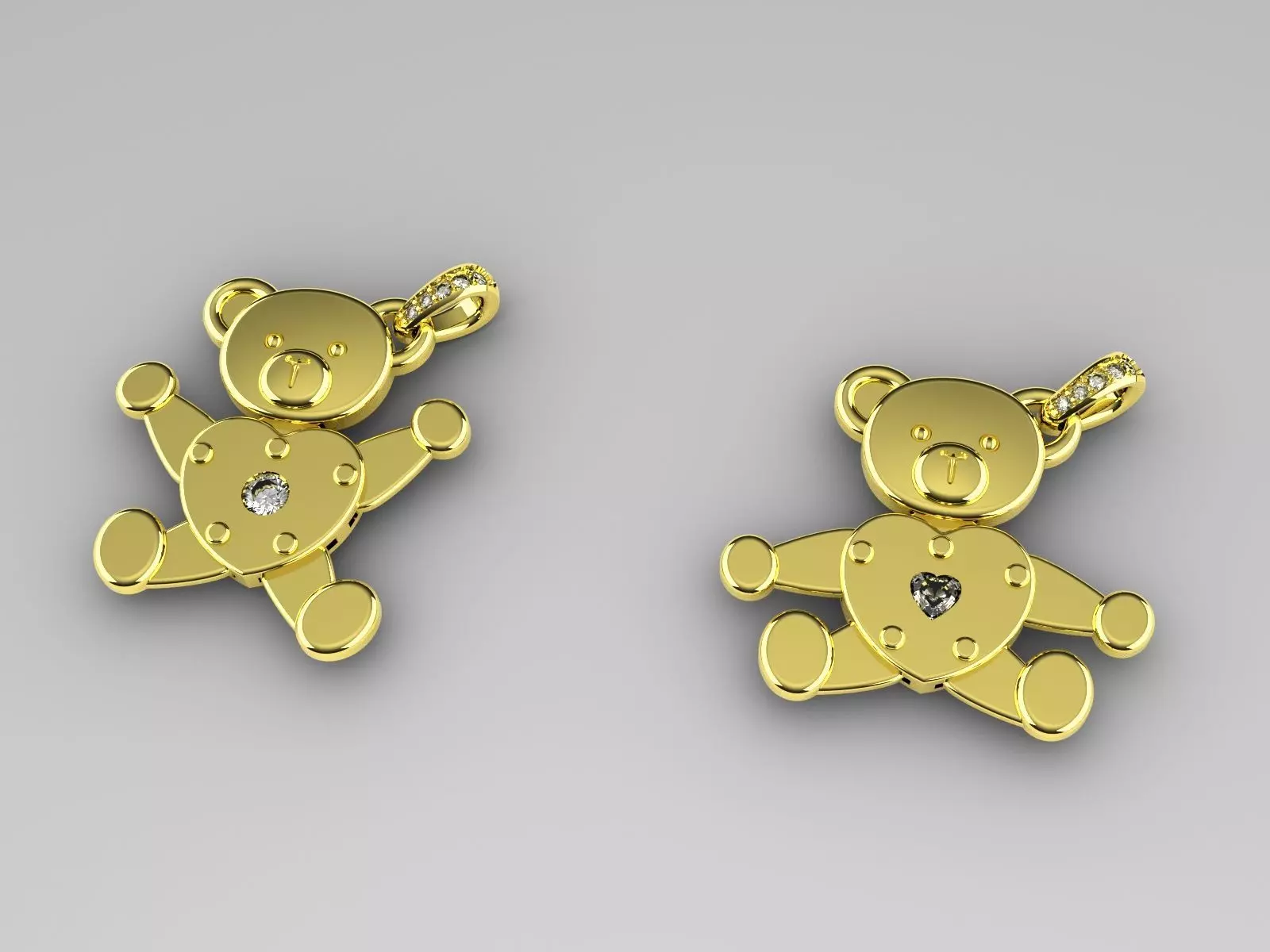 Teddy Bear Articulated Pendant 3D print model