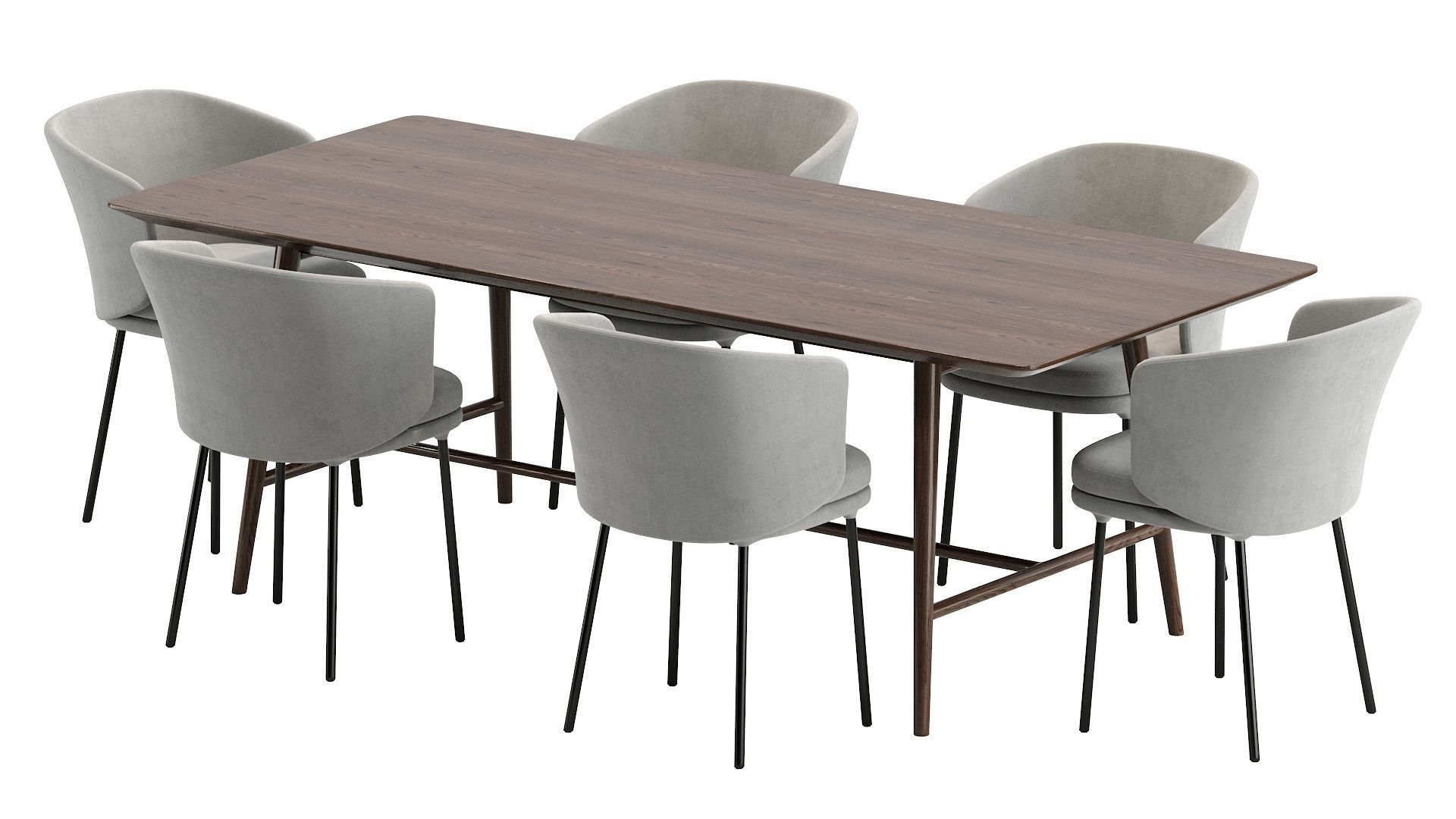 Holland table and Senso chairs 3D model_9
