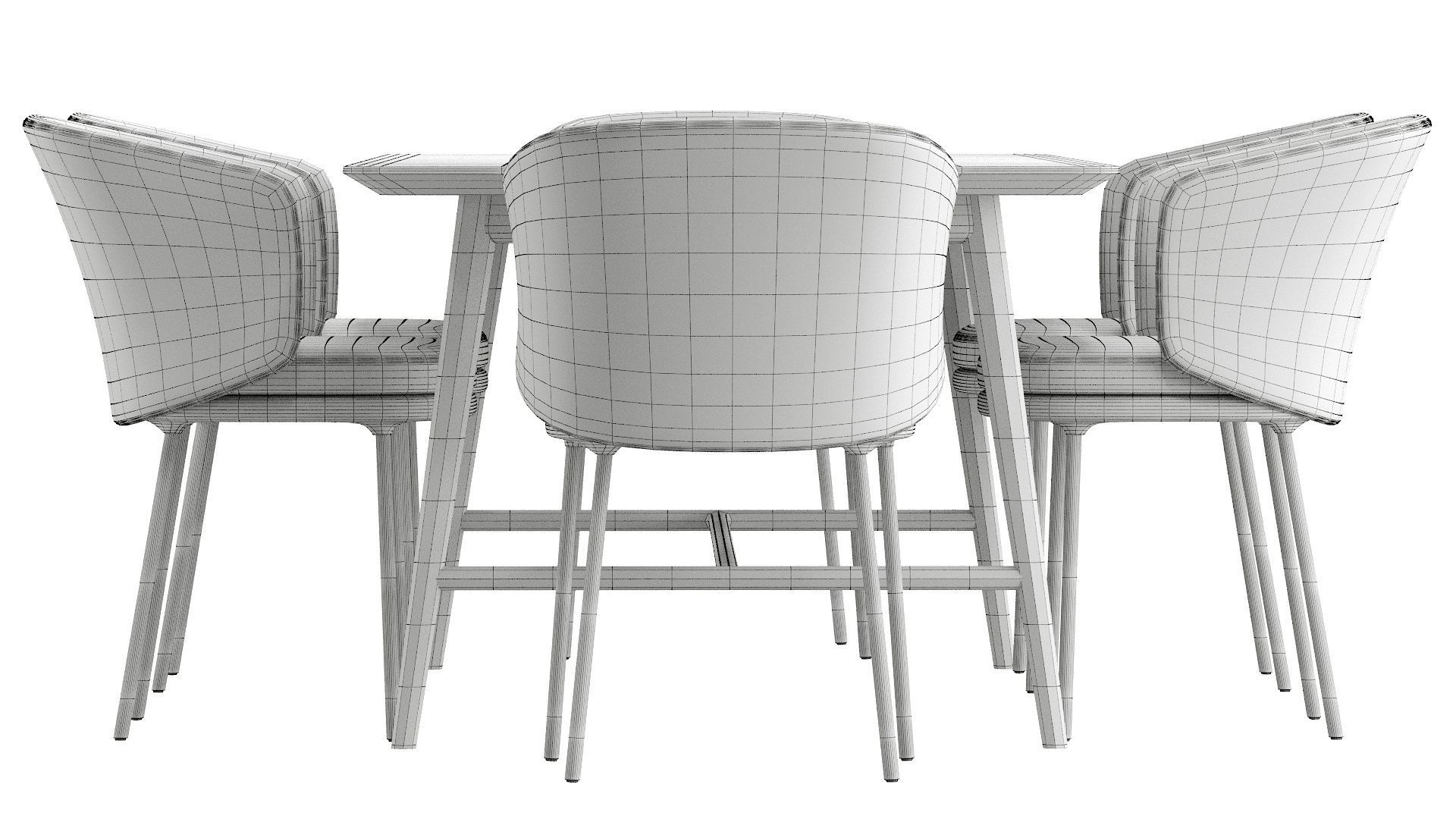 Holland table and Senso chairs 3D model_23
