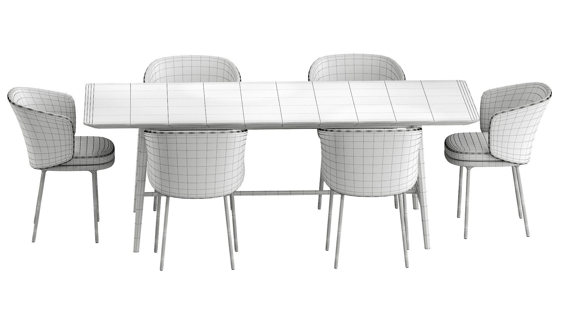 Holland table and Senso chairs 3D model_21