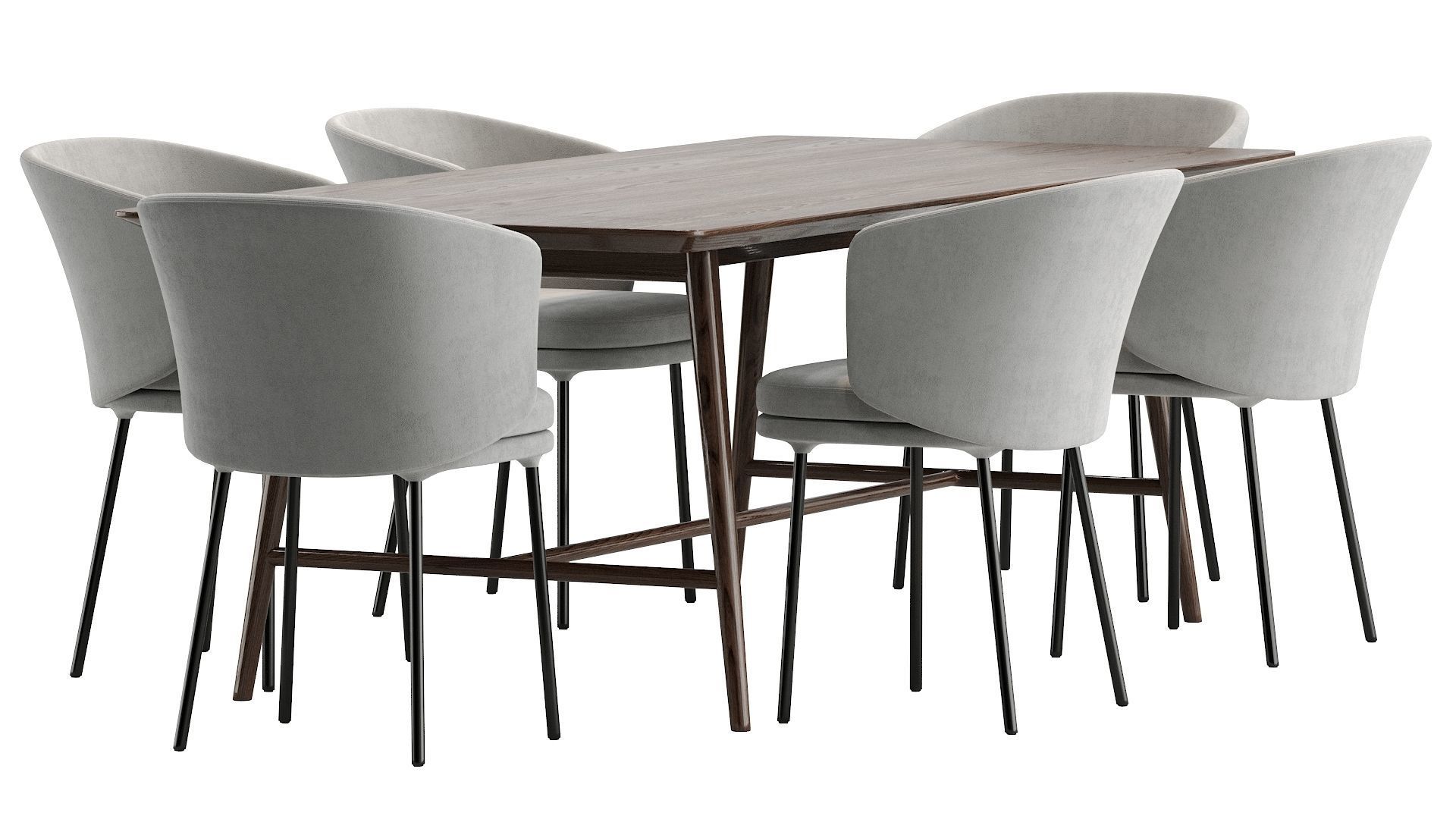 Holland table and Senso chairs 3D model_4