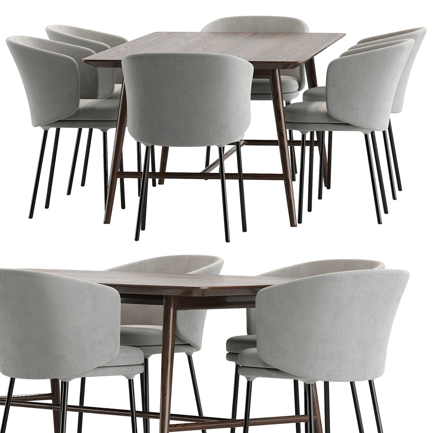Holland table and Senso chairs 3D model_27