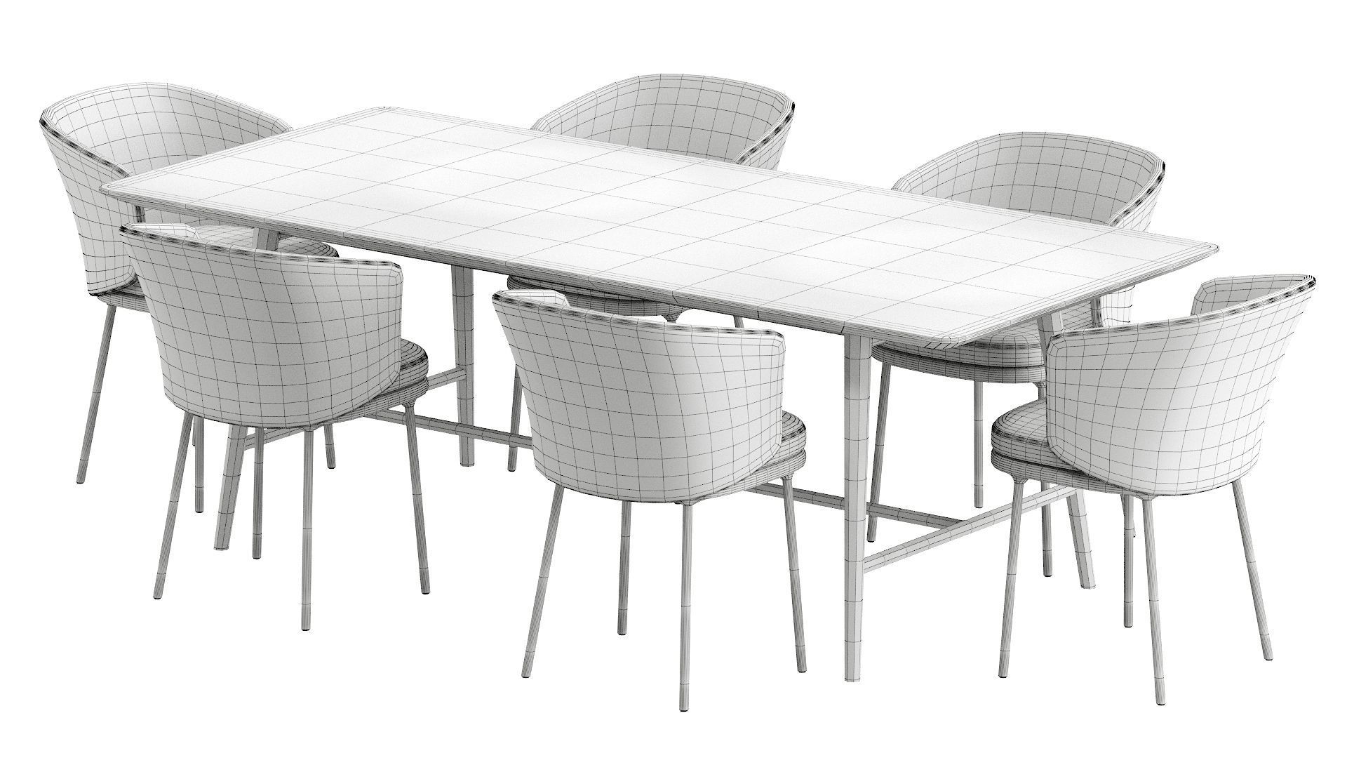 Holland table and Senso chairs 3D model_22