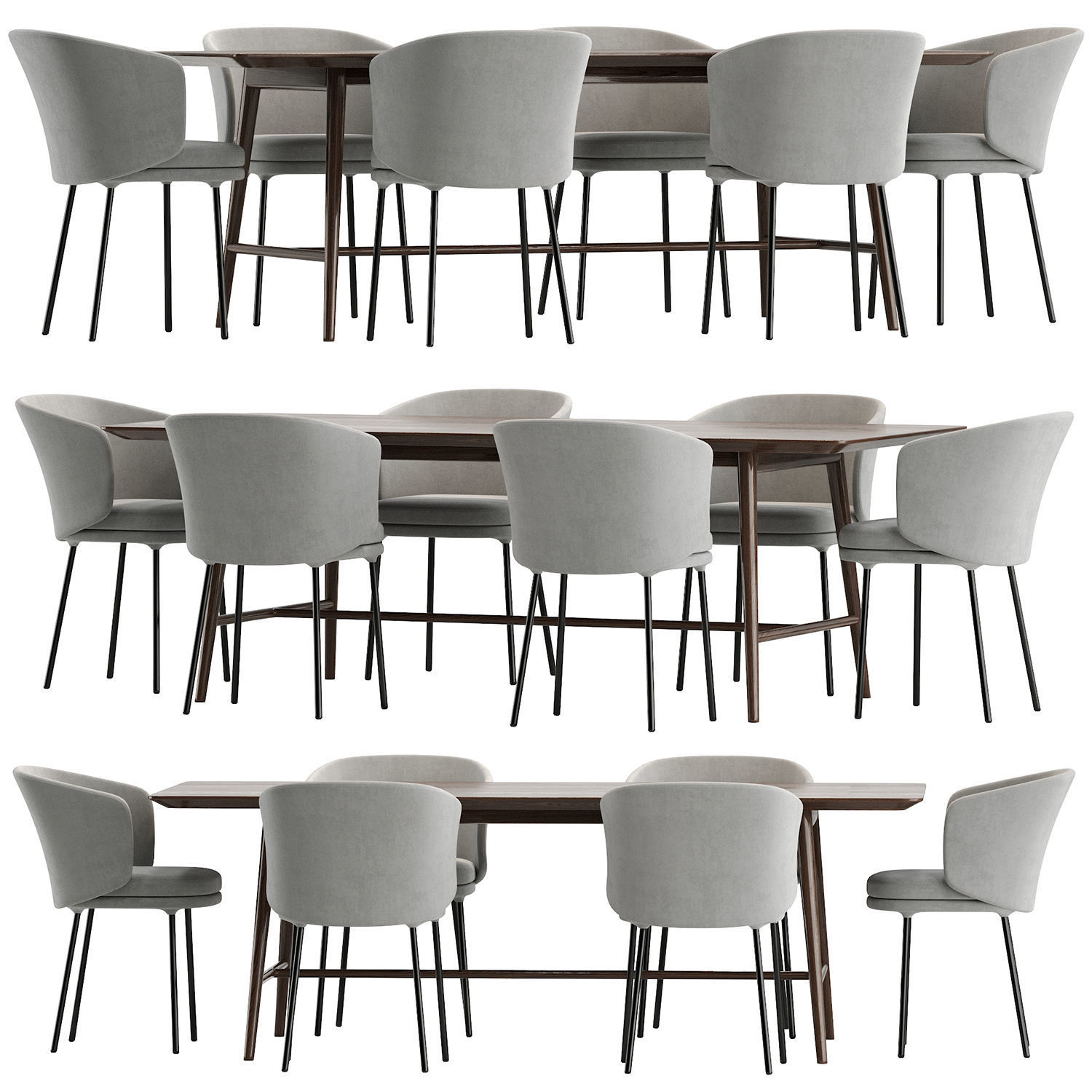 Holland table and Senso chairs 3D model_25