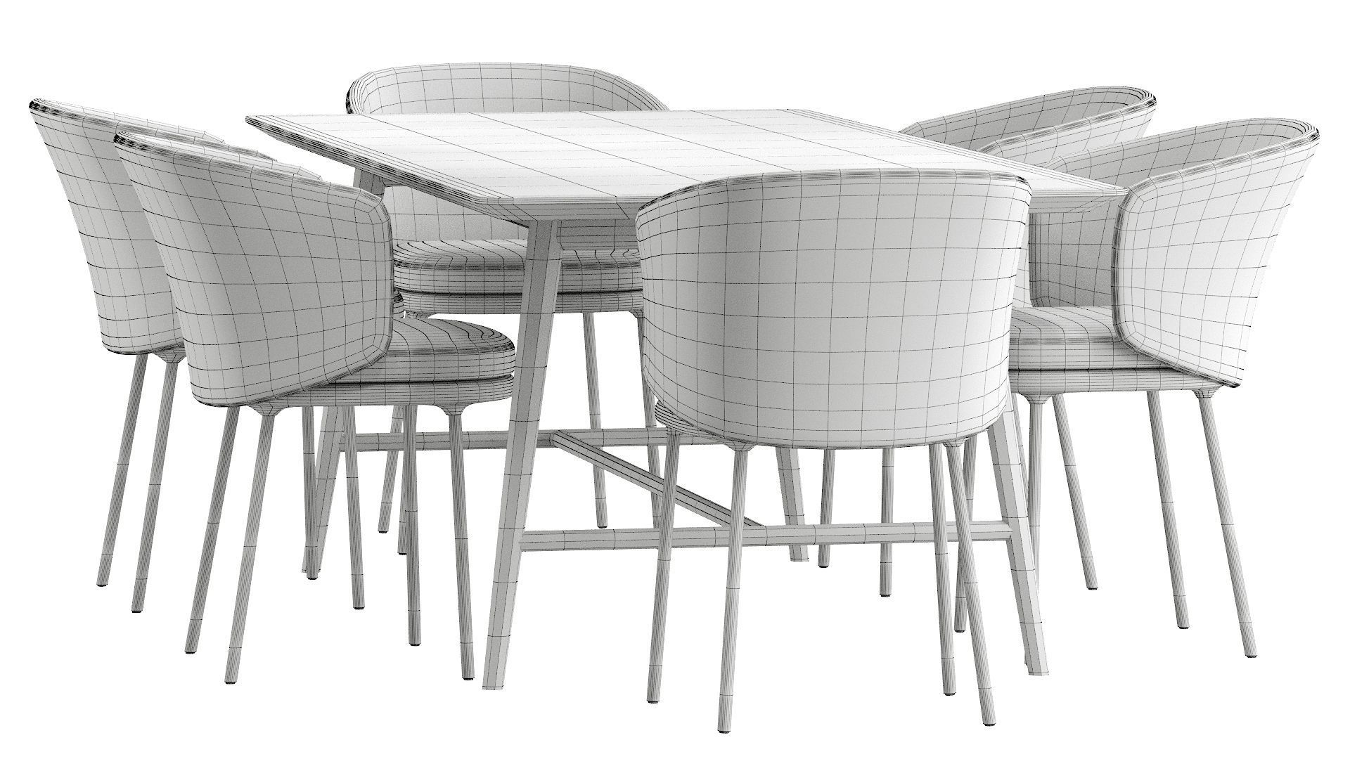 Holland table and Senso chairs 3D model_20